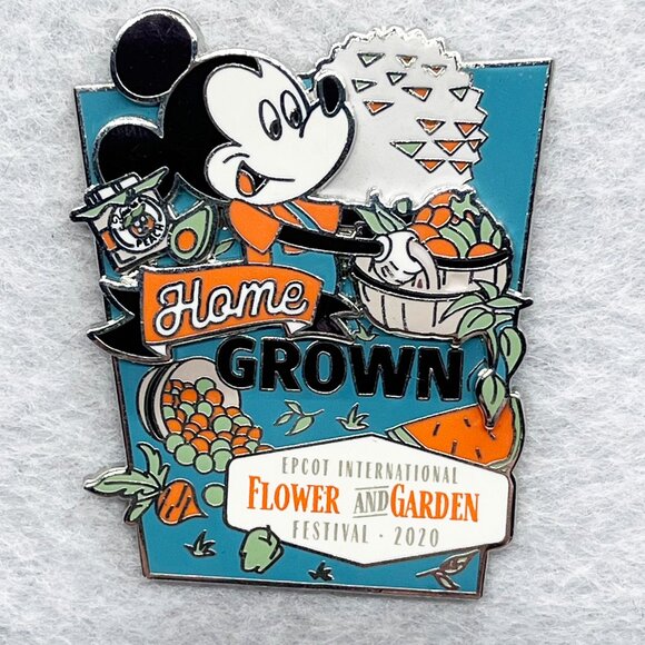 🔮 5/$25 Disney Epcot Flower and Garden Festival Mickey Mouse Home Grown Pin - Picture 1 of 3